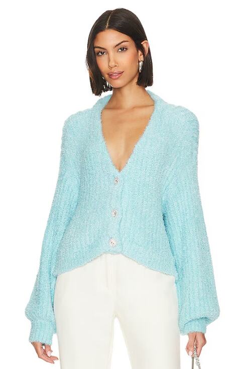 Show Me Your MuMu Sweaters - SHOW ME YOUR MUMU Women's Clemmie Cardigan XL Highlighter Blue Jewels NWT